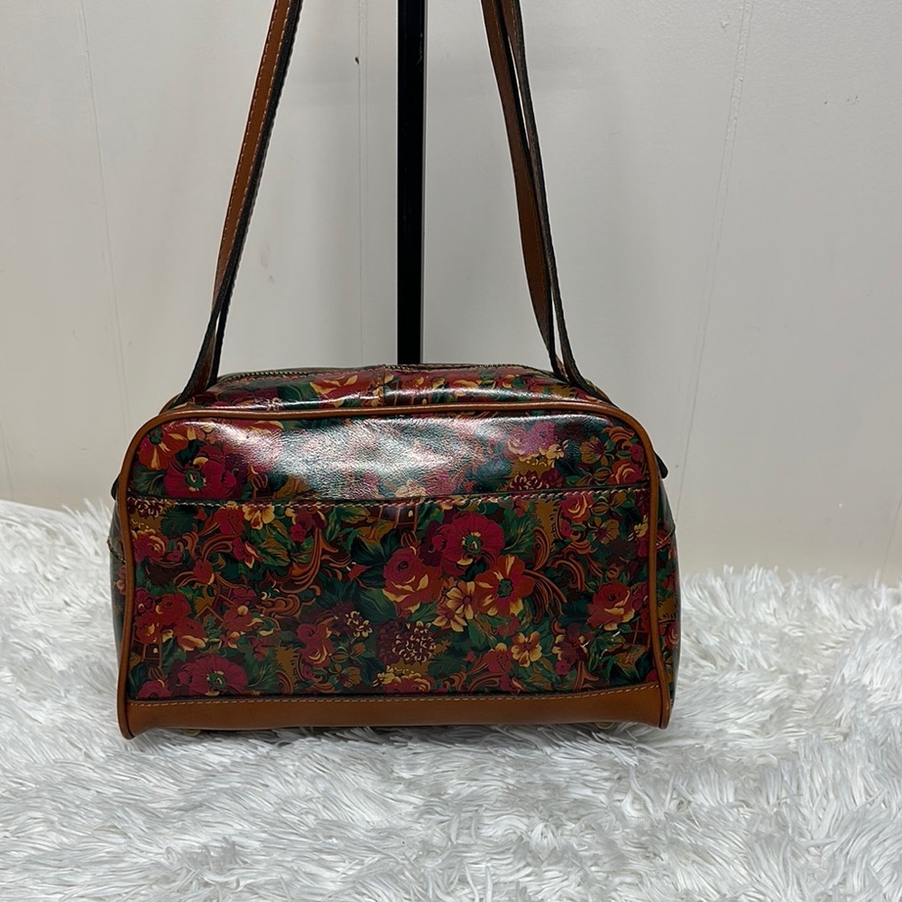 Patricia Nash Red and Green Floral Shoulder Bag